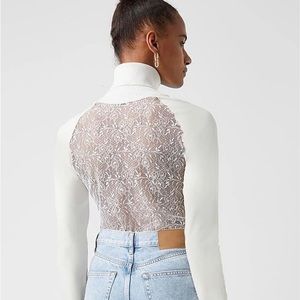 French Connection Sonita Lace Jersey Sweatshirt Size small